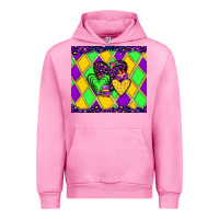 Fuchsia Pink mardi gras hearts Urban Hoodie - JahusDesignShop