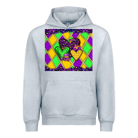 Heather Grey mardi gras hearts Urban Hoodie - JahusDesignShop