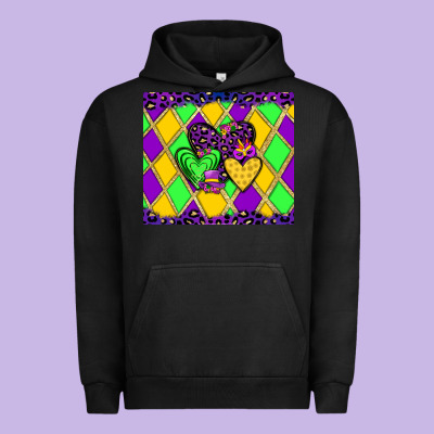 Mardi Gras Hearts Urban Hoodie Designed By Jahusdesignshop