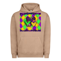 Pigment Burro mardi gras hearts Urban Hoodie - JahusDesignShop
