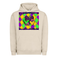 Pigment French Oak mardi gras hearts Urban Hoodie - JahusDesignShop