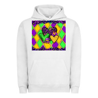 Pigment Lunar Rock mardi gras hearts Urban Hoodie - JahusDesignShop