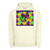 Pigment Pistachio mardi gras hearts Urban Hoodie - JahusDesignShop