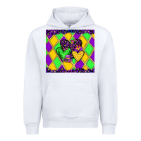 White mardi gras hearts Urban Hoodie - JahusDesignShop