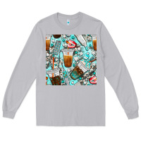 Moon Dust dentist coffee cups toothpaste and teeth with cowhide seamless pattern Long Sleeve Tee - BundleAndBundleShop