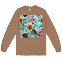 Toasted Coconut dentist coffee cups toothpaste and teeth with cowhide seamless pattern Long Sleeve Tee - BundleAndBundleShop