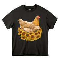 Asphalt chicken with sunflowers Heavy Core Tee - RanaPortraitStore