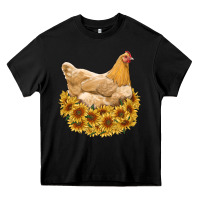 Black chicken with sunflowers Heavy Core Tee - RanaPortraitStore