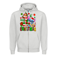 Dove Grey my first christmas stitch Zipper Hoodie - AdoDesignShop