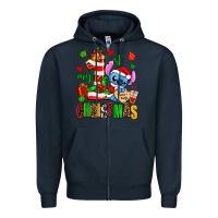 Navy my first christmas stitch Zipper Hoodie - AdoDesignShop