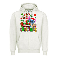 Oatmeal Heather my first christmas stitch Zipper Hoodie - AdoDesignShop