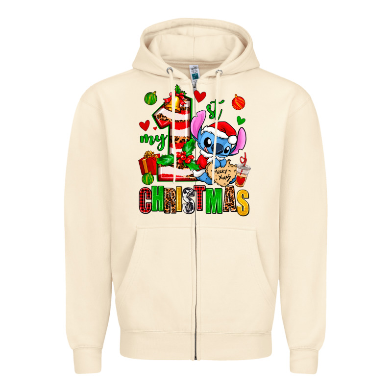 My First Christmas Stitch Zipper Hoodie by AdoDesignShop | Teevron