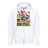 White my first christmas stitch Zipper Hoodie - AdoDesignShop