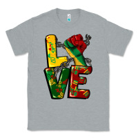 Heather Grey love juneteenth Classic Tee - CowGirlArtShop