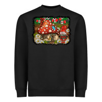 Black welcome ladybug gnome background Heavyweight Sweatshirt - BarkalooDesign