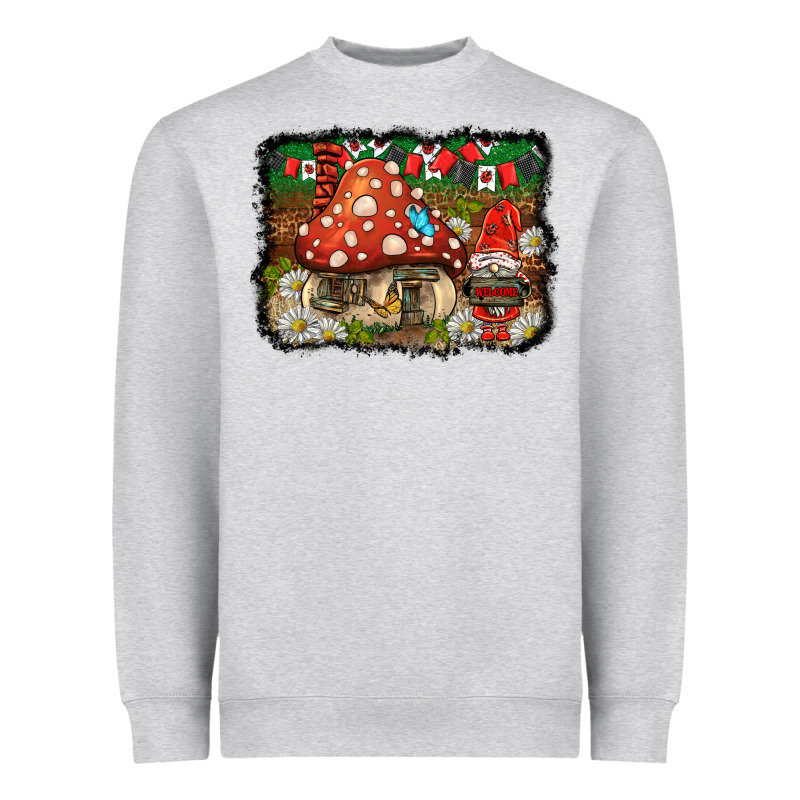 Welcome Ladybug Gnome Background Heavyweight Sweatshirt by BarkalooDesign | Teevron