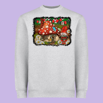 Welcome Ladybug Gnome Background Heavyweight Sweatshirt Designed By Barkaloodesign
