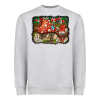 Heather Grey welcome ladybug gnome background Heavyweight Sweatshirt - BarkalooDesign