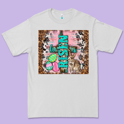 Western He Is Risen With Rabbit Premium Tee Designed By Tumblerdesignbyshophia