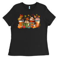 Fall Coffee Cups Ladies Tee | Teevron