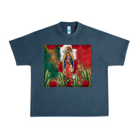 Midnight Navy Our Lady Of Guadalupe Mexican Flag Roses Cactus Urban Heavy Tee - FaDigitalArtStudio