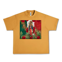 Peanut Butter Our Lady Of Guadalupe Mexican Flag Roses Cactus Urban Heavy Tee - FaDigitalArtStudio