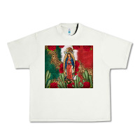 Pistachio Our Lady Of Guadalupe Mexican Flag Roses Cactus Urban Heavy Tee - FaDigitalArtStudio