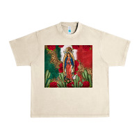 Sandshell Our Lady Of Guadalupe Mexican Flag Roses Cactus Urban Heavy Tee - FaDigitalArtStudio