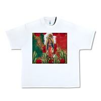 White Our Lady Of Guadalupe Mexican Flag Roses Cactus Urban Heavy Tee - FaDigitalArtStudio