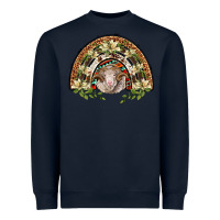 Navy merino wool ram lily rainbow Heavyweight Sweatshirt - BarkalooDesign