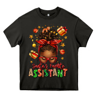 Asphalt santa's favorite assistant afro messy bun Heavy Core Tee - texasbilliewilder