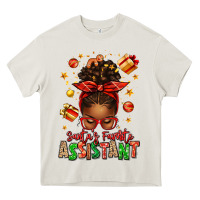 Cream santa's favorite assistant afro messy bun Heavy Core Tee - texasbilliewilder