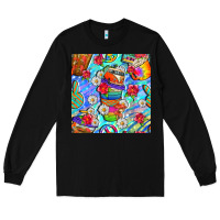 Hippie Coffee Cups And Flowers And Peace Seamless Pattern Bbs Long Sleeve Tee | Teevron