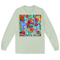 Matcha hippie coffee cups and flowers and peace seamless pattern bbs Long Sleeve Tee - BundleAndBundleShop