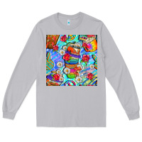 Moon Dust hippie coffee cups and flowers and peace seamless pattern bbs Long Sleeve Tee - BundleAndBundleShop