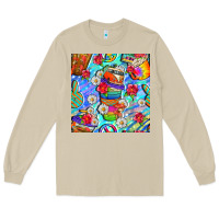 Mushroom hippie coffee cups and flowers and peace seamless pattern bbs Long Sleeve Tee - BundleAndBundleShop