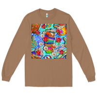 Toasted Coconut hippie coffee cups and flowers and peace seamless pattern bbs Long Sleeve Tee - BundleAndBundleShop