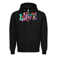Black love stitch Zipper Hoodie - AdoDesignShop