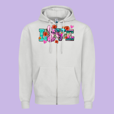 Love Stitch Zipper Hoodie Designed By Adodesignshop