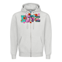 Dove Grey love stitch Zipper Hoodie - AdoDesignShop