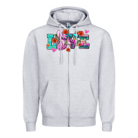 Heather Grey love stitch Zipper Hoodie - AdoDesignShop