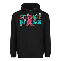 Black stronger than cancer with cancer ribbon Heavyweight Hoodie - AdoDesignShop