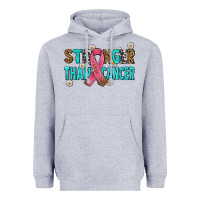 Heather Grey stronger than cancer with cancer ribbon Heavyweight Hoodie - AdoDesignShop