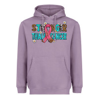 Stronger Than Cancer With Cancer Ribbon Heavyweight Hoodie | Teevron