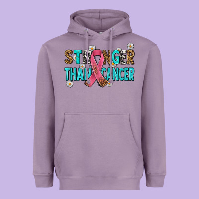 Stronger Than Cancer With Cancer Ribbon Heavyweight Hoodie Designed By Adodesignshop