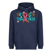 Navy stronger than cancer with cancer ribbon Heavyweight Hoodie - AdoDesignShop