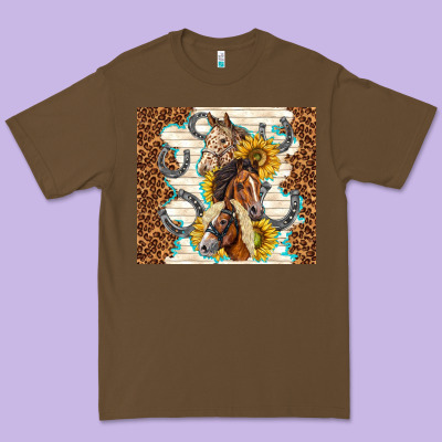 Horses With Sunflowers Premium Tee Designed By Tumblerdesignbyshophia