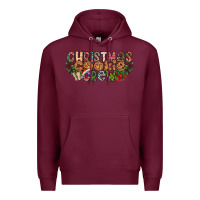 Burgundy christmas cookie crew Premium Hoodie - CowhideDigitalArt