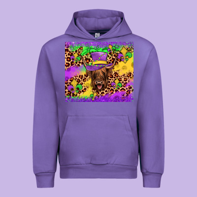 Highland Cow Mardi Gras Tumbler Urban Hoodie Designed By Jahusdesignshop