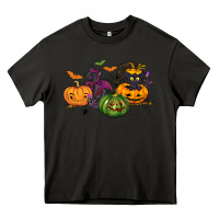 Asphalt Black cat and pumpkin Heavy Core Tee - NancyCooperArtShop